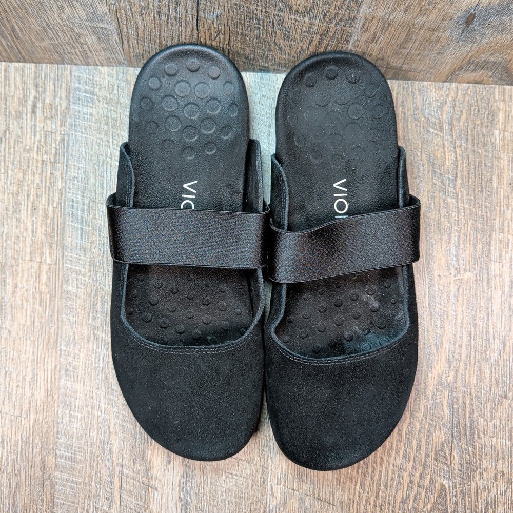 Vionic Laurel Shoes Women's Size 8 M Black Suede Slip-On Comfort Mules - Picture 5 of 13